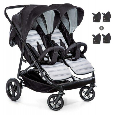 Passeggino Gemellare Hauck Rapid3R Duo Silver/Charcoal