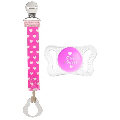 Succhietto Chicco Micrò 0-2m + Fashion Clip Rosa