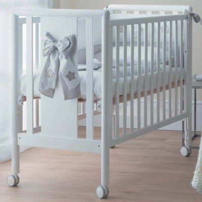 Lettino Ridotto Co-Sleeping Pali Ella Bianco con Tessile e Materasso