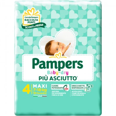 Pannolini Pampers Baby Dry Maxi 7-18 Kg Misura 4 (19pz)