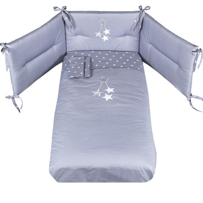 Completo Piumone Picci Stella Ricamato Grigio 3pz