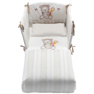 Completo Piumone Azzurra Design Dolcemiele Bianco Tortora