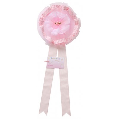 Fiocco Nascita Andy & Helen Tulle 24 cm Rosa