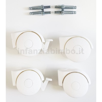 Set 4 Ruote Fasciatoio Pali Bianco