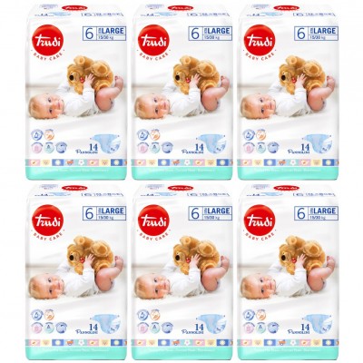 Kit Pannolini Trudi 15-30 Kg Misura 6 ExtraLarge 6 Pacchi da 14 pz