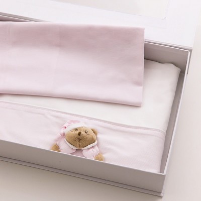 Set Lenzuola Carrozzina Nanan 3pz Puccio Nanna Rosa