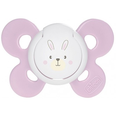 Succhietto Chicco Physio Comfort Silicone Coniglietto Rosa Bianco 0-6m 