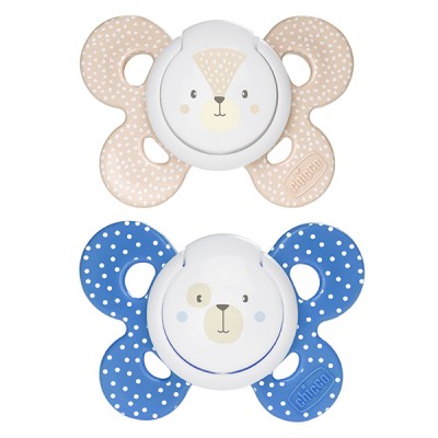 Chicco Physio Comfort Sucette Silicone 2pcs Beige Bleu 6-16m
