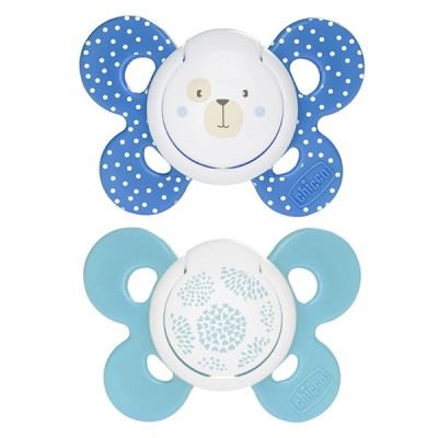 Chicco Physio Comfort Sucette en Silicone 2pcs Bleu Clair et Bleu 6-16m