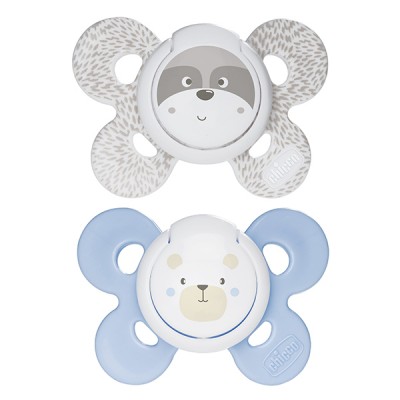 Chicco Physio Comfort Silicone Sucette 2pcs Beige Bleu Clair 0-6m