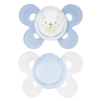 Chicco Physio Comfort Silicone Sucette 2pcs Bleu Clair Blanc 0-6m