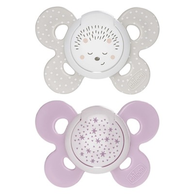 Sucette Chicco Physio Comfort Nuit Silicone 2pcs Beige Lilas 16-36m