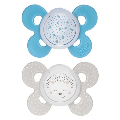 Chicco Physio Comfort Night Sucette en silicone 2pcs Bleu Clair Beige16-36m