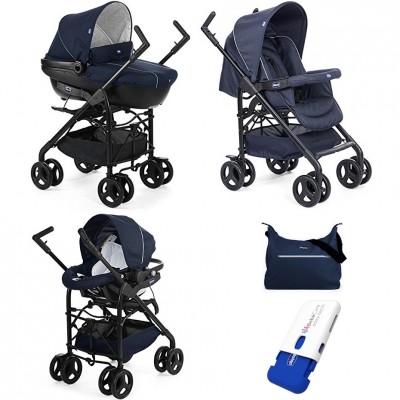 CHICCO TRIO SPRINT POUSSETTE BLUE PASSION DISPOSITIF ANTI ABANDON OFFERT EN PROMOTION