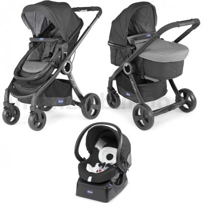 POUSSETTE COMBIN E TRIO CHICCO URBAIN PLUS ANTHRACITE EN PROMOTION