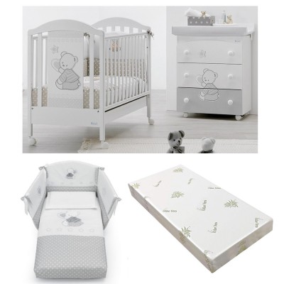 Blue Set Heart Design Étoiles blanches / grises Set Azzurra Design Cuore Stelle Bianco/Grigio