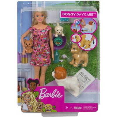 POUPEE BARBIE DOGSITTER AVEC 4 CHIOTS EN PROMOTION