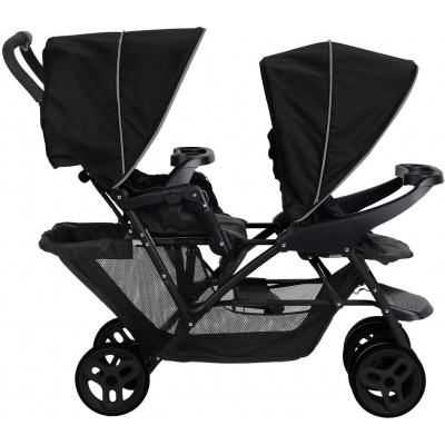 GRACO® STADIUM DUO POUSSETTE DOUBLE NOIRE ET GRISE EN PROMOTION