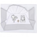 Set Lenzuola Andy & Helen per Lettino Ricamato D24 3 pz Grigio