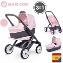 Passeggino e Carrozzina per Bambole Smoby Maxi Cosi Combi 3 in 1 Rosa