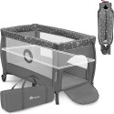 Lionelo Stefi Plus Box / Lettino da viaggio pieghevole 2 liveli 0-3 anni Grey White