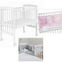 Lettino Culla Co-Sleeping Picci Lella + Materasso e Tessile Rosa