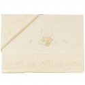 Lenzuoline Lettino Picci Sissi set 3pz Ricamo Organza Panna