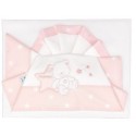 Set Lenzuola Andy & Helen per Lettino Ricamato D50 3 pz Rosa