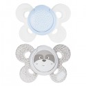 Chicco Physio Comfort Sucette Silicone 2pcs Blanc-Bleu Clair-Beige 0-6m