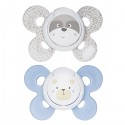 Chicco Physio Comfort Silicone Sucette 2pcs Beige Bleu Clair 0-6m