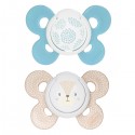 Chicco Physio Comfort Silicone Sucette 2pcs Bleu Clair Beige 6-16m