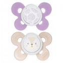 Chicco Physio Comfort Silicone Sucette 2pcs Lilas Beige 6-16m