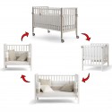Lettino Evolutivo Co-Sleeping Pali Win Bianco Tortora (Trasformabile da Culla a Lettino a Divanetto a Poltroncina + 2 Materassi + Piumone Paracolpi)