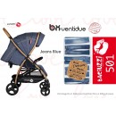 Passeggino Baciuzzi BX 22 Jeans Blu Portata 22 Kg con Parapioggia