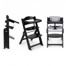 Chaise Haute Evolutive Pliante Innovaciones Ms Full Plus, Noire, avec Coussin Gris