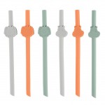Pailles en silicone Chicco - 6pcs 12M+