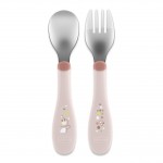 Set Posate Chicco Metal Cutlery in Acciaio 18M+ Rosa