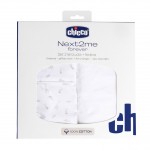 Parure de Draps Chicco en Coton pour Berceau Next2Me Forever - 2 unit&eacute;s et Taie d'oreiller Cloud