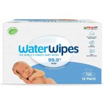 WaterWipes Lingettes pour bébé pour peaux sensibles, eau purifiée à 99,9%, 12 paquets de 60