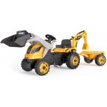 Trattore Smoby Builder Max con Benna Scavatrice e Rimorchio