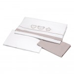 Set Lenzuola Lettino Pali 3pz Birillo Tortora