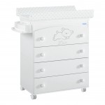 Cassettiera Fasciatoio Micuna Sweet Bear Bianco Stelle Grigio