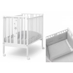Lettino Erbesi Mini Stelline Bianco Grigio + Completo Tessile
