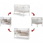 Set Pali Flippy Bianco (Lettino Trasformabile in Culla + 2 Materassi + Piumone Paracolpi)