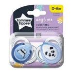 Tommee Tippee Set 02 Succhietti 0-6 M Any Time Ortodontico Azzurro e Blu in Silicone Panda