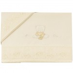 Lenzuoline Lettino Picci Sissi set 3pz Ricamo Organza Panna