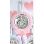 Innocenti Argenti Médaillon pour Berceau Sainte Famille Rose