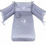 Completo Piumone Picci Stella Ricamato Grigio 3pz