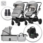 Trio Lorelli Glory Gris + Siège Auto i-Size Charge Maximale 22 Kg