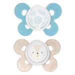 Chicco Physio Comfort Silicone Sucette 2pcs Bleu Clair Beige 6-16m